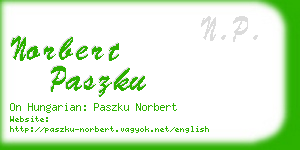 norbert paszku business card